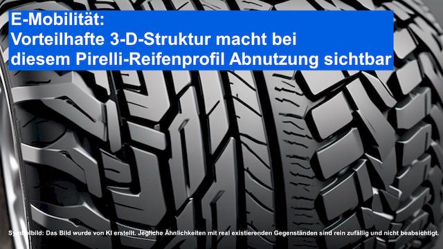 E-Mobilität_ Vorteilhafte 3-D-Struktur macht bei diesem Pirelli-Reifenprofil Abnutzung sichtbar