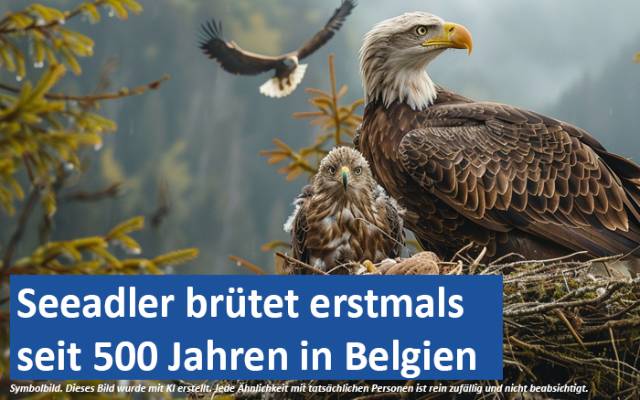 Seeadler brütet erstmals seit 500 Jahren in Belgien