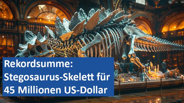 Rekordsumme Stegosaurus-Skelett für 45 Millionen US-Dollar versteigert