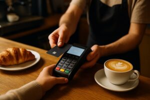 Kontaktlos zahlen im Zürcher Café mit ep2 Terminal Schweizer Kartenzahlungsanbieter TWINT und Wallets alltagstauglich