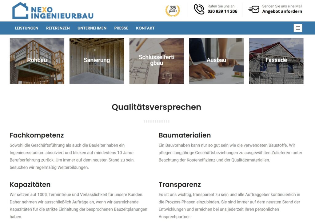 NEXO Ingenieurbau GmbH – Rohbau, Sanierung und Schlüsselfertigbau für Berlin und Brandenburg